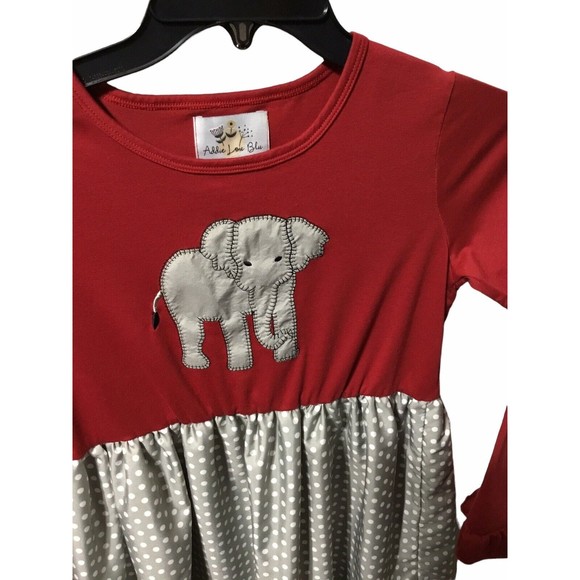 Alabama Elephant Dress Girl’s Size 14 Crimson And Gray - Picture 2 of 8